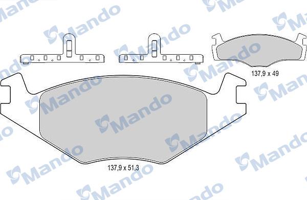 Mando MBF015068 - Тормозные колодки, дисковые, комплект autospares.lv