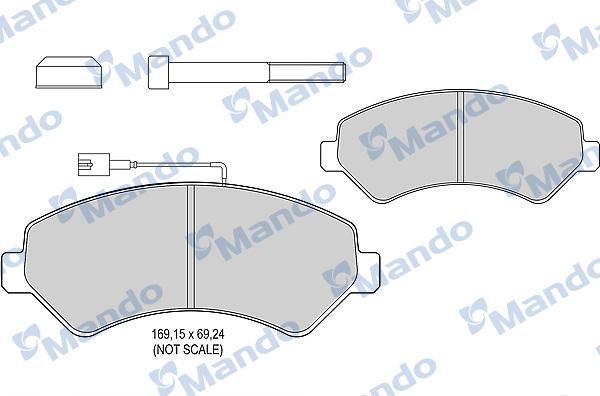 Mando MBF015039 - Тормозные колодки, дисковые, комплект autospares.lv