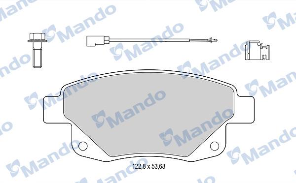 Mando MBF015035 - Тормозные колодки, дисковые, комплект autospares.lv