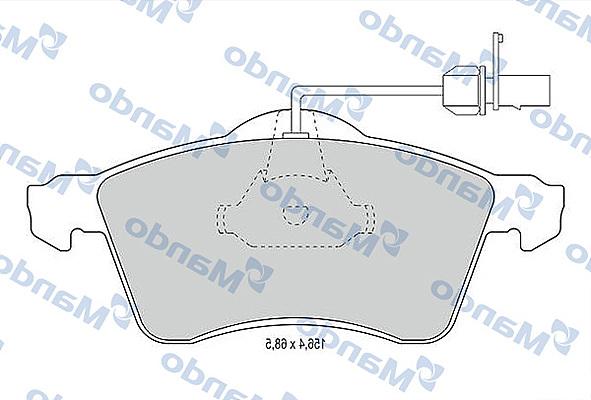 Mando MBF015022 - Тормозные колодки, дисковые, комплект autospares.lv