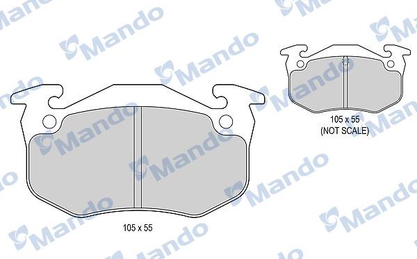 Mando MBF015079 - Тормозные колодки, дисковые, комплект autospares.lv