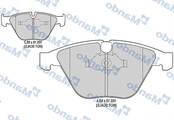 Mando MBF015190 - Тормозные колодки, дисковые, комплект autospares.lv