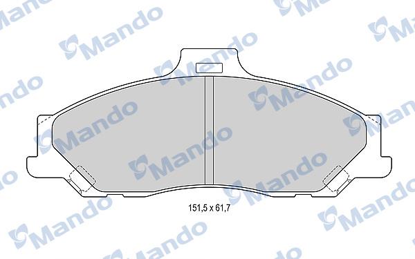 Mando MBF015191 - Тормозные колодки, дисковые, комплект autospares.lv