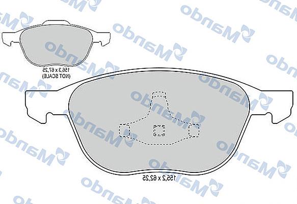 Mando MBF015198 - Тормозные колодки, дисковые, комплект autospares.lv