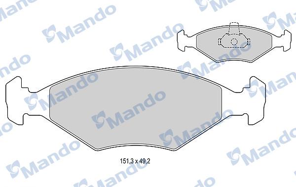 Mando MBF015193 - Тормозные колодки, дисковые, комплект autospares.lv