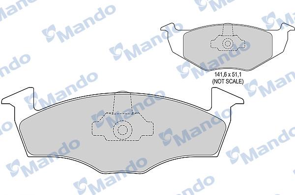 Mando MBF015192 - Тормозные колодки, дисковые, комплект autospares.lv