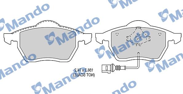 Mando MBF015158 - Тормозные колодки, дисковые, комплект autospares.lv