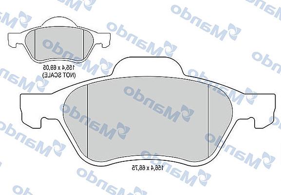 Mando MBF015160 - Тормозные колодки, дисковые, комплект autospares.lv