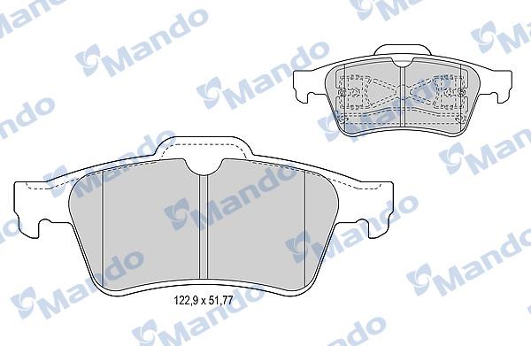 Mando MBF015221 - Тормозные колодки, дисковые, комплект autospares.lv