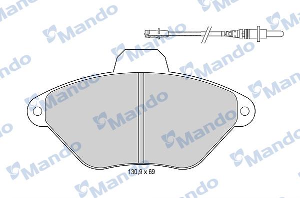 Mando MBF015100 - Тормозные колодки, дисковые, комплект autospares.lv