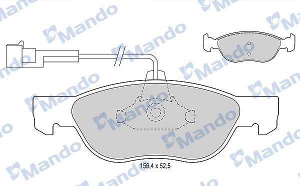 Mando MBF015115 - Тормозные колодки, дисковые, комплект autospares.lv