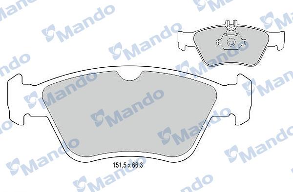 Mando MBF015111 - Тормозные колодки, дисковые, комплект autospares.lv