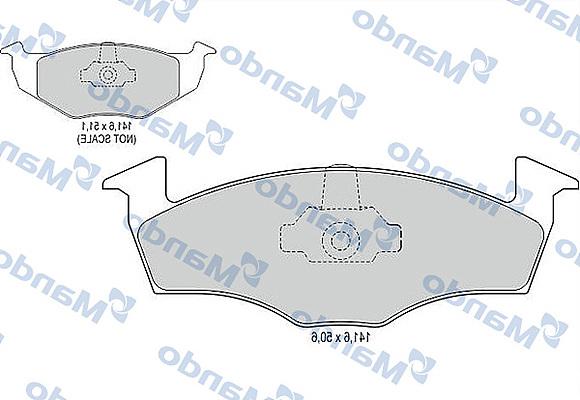 Mando MBF015116 - Тормозные колодки, дисковые, комплект autospares.lv