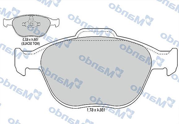 Mando MBF015182 - Тормозные колодки, дисковые, комплект autospares.lv