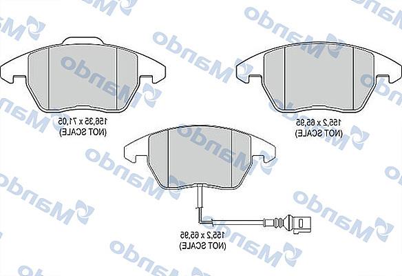 Mando MBF015477 - Тормозные колодки, дисковые, комплект autospares.lv