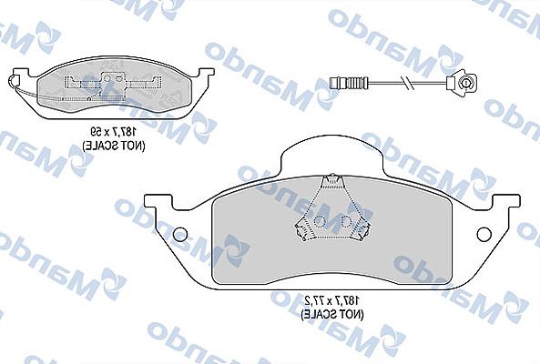 Mando MBF015137 - Тормозные колодки, дисковые, комплект autospares.lv