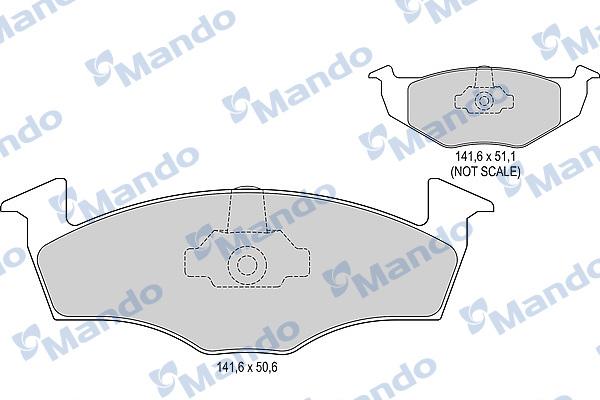 Mando MBF015127 - Тормозные колодки, дисковые, комплект autospares.lv