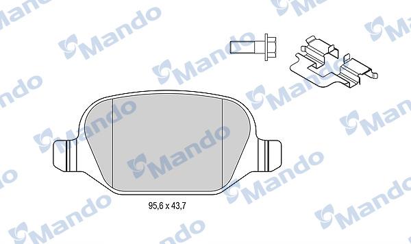 Mando MBF015171 - Тормозные колодки, дисковые, комплект autospares.lv