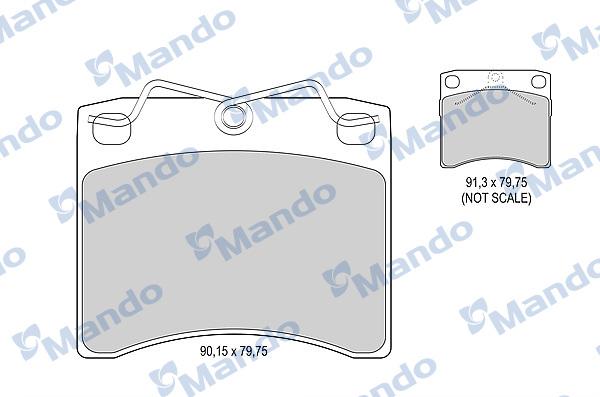 Mando MBF015892 - Тормозные колодки, дисковые, комплект autospares.lv