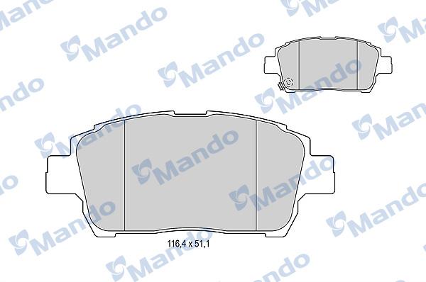Mando MBF015867 - Тормозные колодки, дисковые, комплект autospares.lv