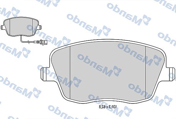 Mando MBF016024 - Тормозные колодки, дисковые, комплект autospares.lv