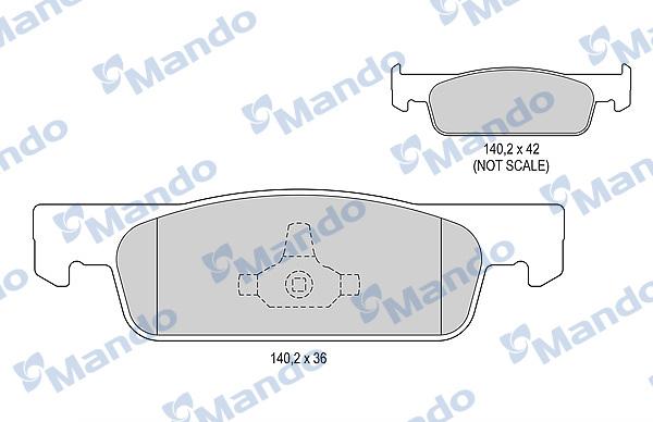 Mando MBF015803 - Тормозные колодки, дисковые, комплект autospares.lv