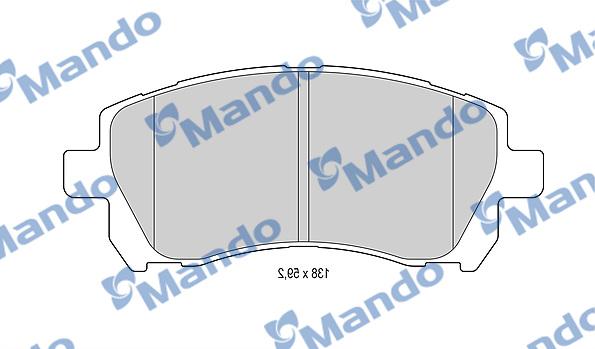 Mando MBF015819 - Тормозные колодки, дисковые, комплект autospares.lv