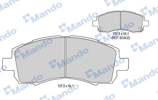 Mando MBF015818 - Тормозные колодки, дисковые, комплект autospares.lv