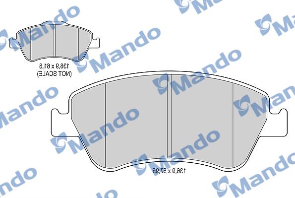 Mando MBF015885 - Тормозные колодки, дисковые, комплект autospares.lv