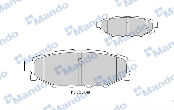 Mando MBF015825 - Тормозные колодки, дисковые, комплект autospares.lv