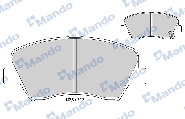 Mando MBF015343 - Тормозные колодки, дисковые, комплект autospares.lv