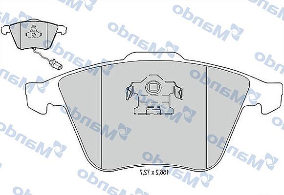 Mando MBF015369 - Тормозные колодки, дисковые, комплект autospares.lv