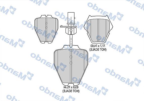 Mando MBF015368 - Тормозные колодки, дисковые, комплект autospares.lv