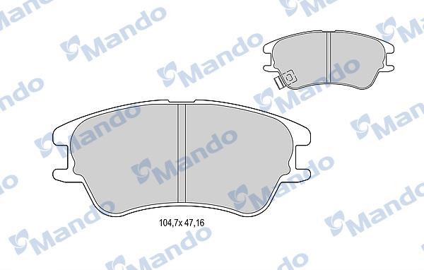 Mando MBF015306 - Тормозные колодки, дисковые, комплект autospares.lv