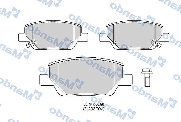 Mando MBF015301 - Тормозные колодки, дисковые, комплект autospares.lv