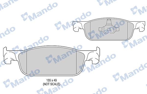 Mando MBF015302 - Тормозные колодки, дисковые, комплект autospares.lv