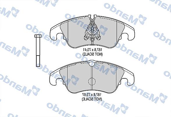 Mando MBF015380 - Тормозные колодки, дисковые, комплект autospares.lv