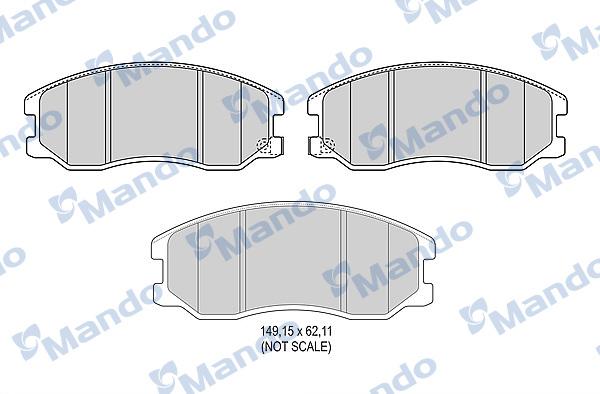 Mando MBF015339 - Тормозные колодки, дисковые, комплект autospares.lv