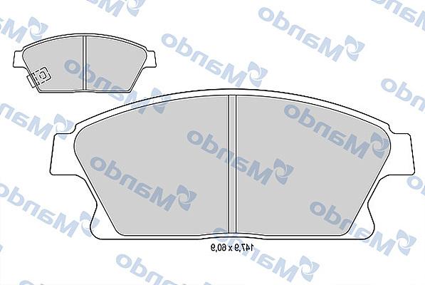 Mando MBF015334 - Тормозные колодки, дисковые, комплект autospares.lv