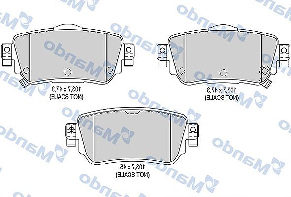 Mando MBF015290 - Тормозные колодки, дисковые, комплект autospares.lv