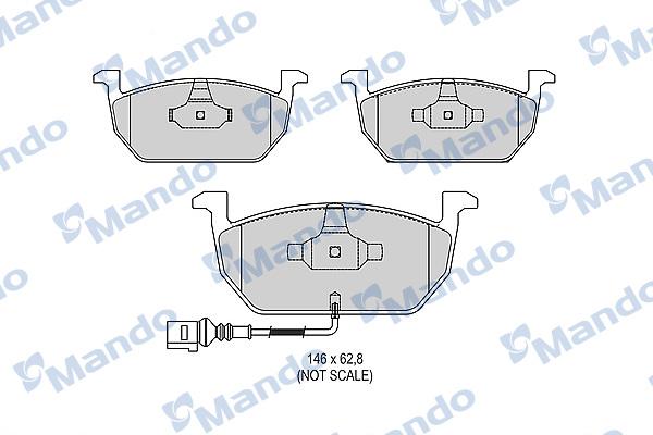 Mando MBF015291 - Тормозные колодки, дисковые, комплект autospares.lv