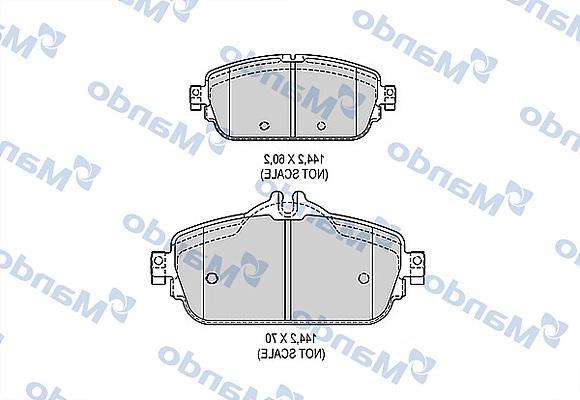 Mando MBF015293 - Тормозные колодки, дисковые, комплект autospares.lv