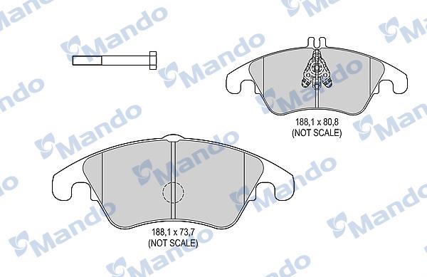 Mando MBF015525 - Тормозные колодки, дисковые, комплект autospares.lv