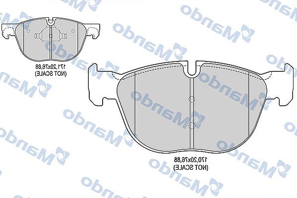 Mando MBF015256 - Тормозные колодки, дисковые, комплект autospares.lv