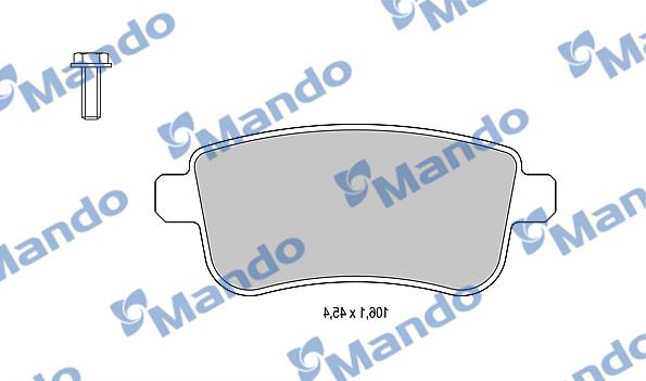 Mando MBF015253 - Тормозные колодки, дисковые, комплект autospares.lv