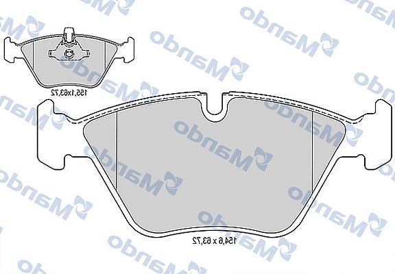 Mando MBF015265 - Тормозные колодки, дисковые, комплект autospares.lv