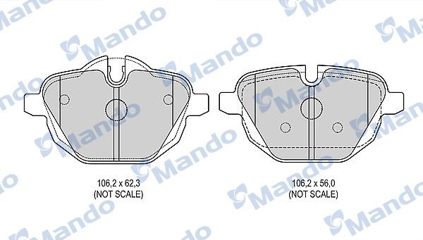 Mando MBF015266 - Тормозные колодки, дисковые, комплект autospares.lv