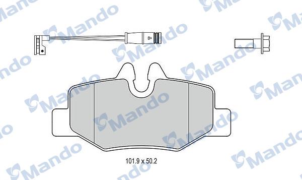 Mando MBF015209 - Тормозные колодки, дисковые, комплект autospares.lv