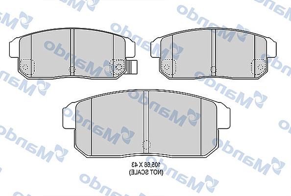 Mando MBF015206 - Тормозные колодки, дисковые, комплект autospares.lv