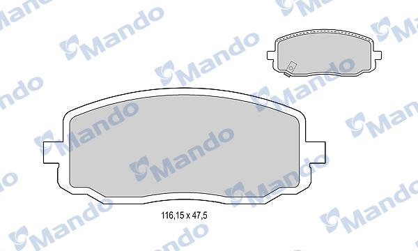 Mando MBF015216 - Тормозные колодки, дисковые, комплект autospares.lv